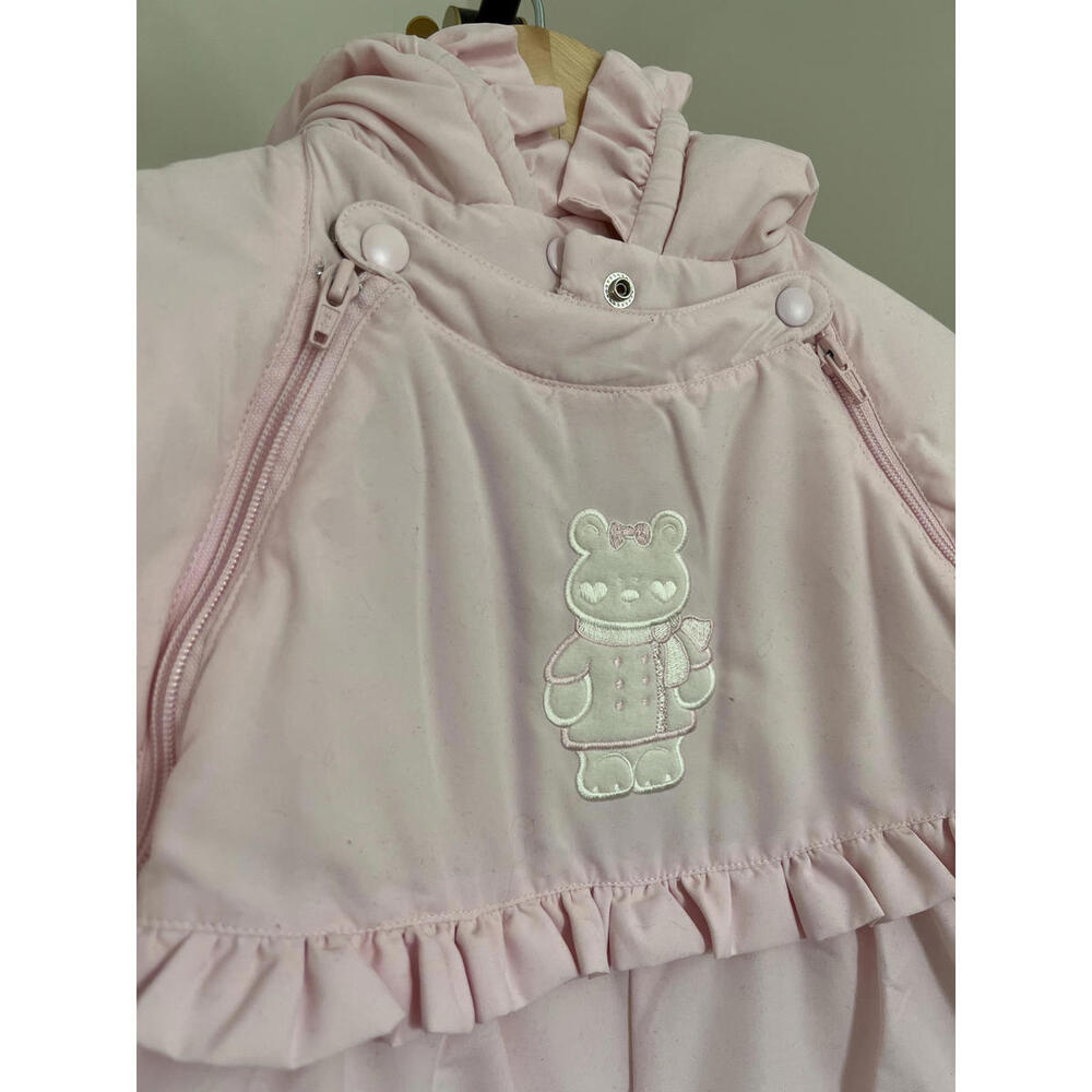 Vintage Bright Future Pink Snowsuit - Bear Embroidery - 24 Months, NWT - Picture 2 of 8
